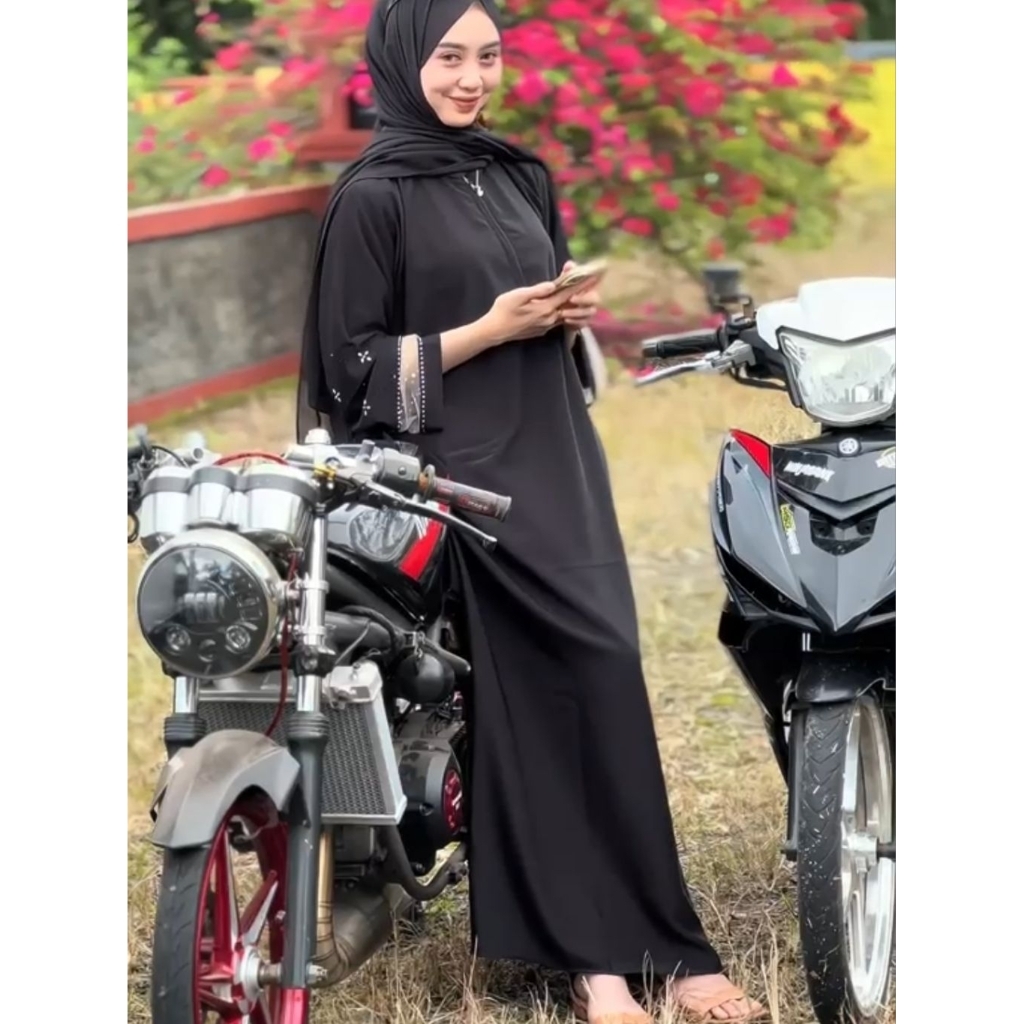 Abaya turkey marbella jet-black anti UV super mewaaahh