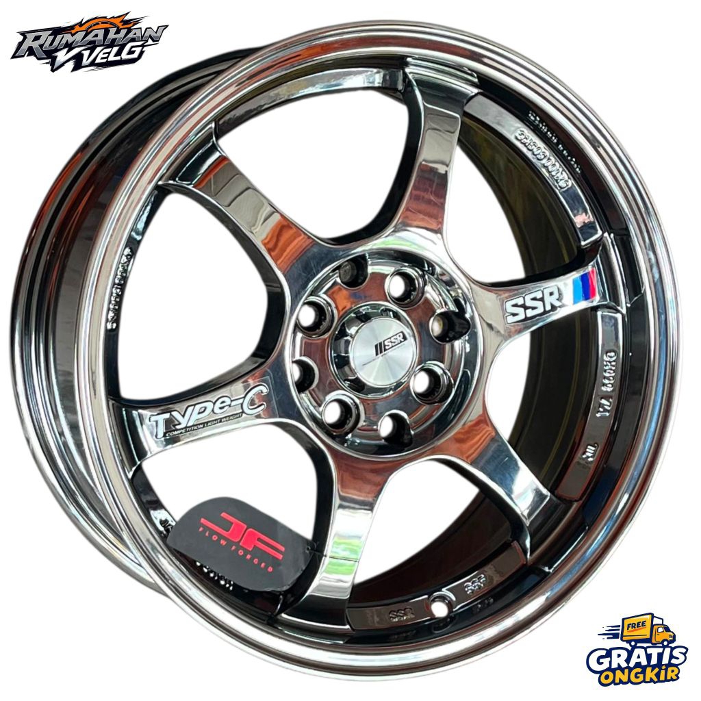 Velg SSR TypeC R16 Lebar 7 Pcd 4X100-4X114,3 Et 41 Warna Black Chrome