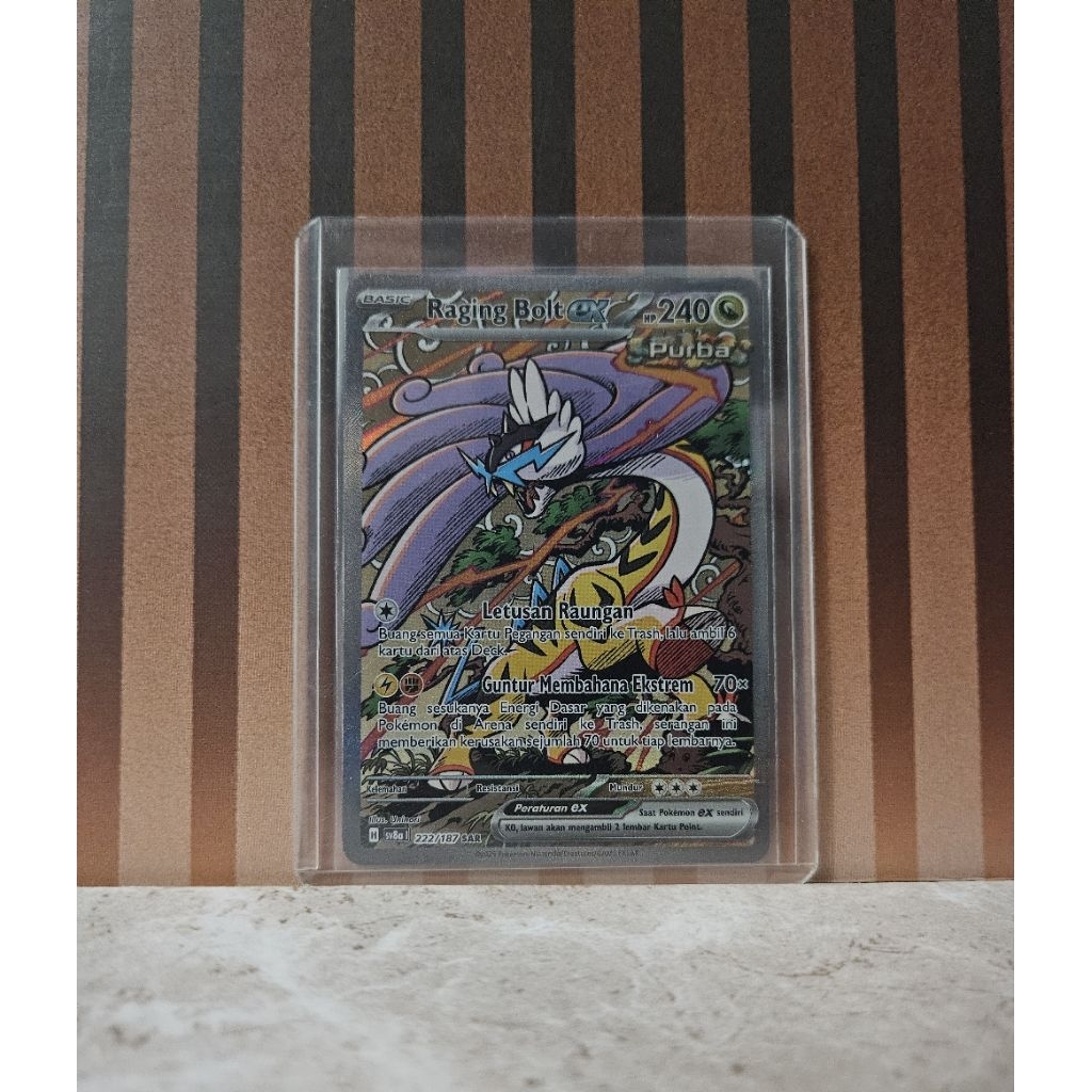 Raging Bolt ex SAR ID Eeveelutions Terastal Festival ex High Class sv8a 222/187 Kartu Pokemon TCG In