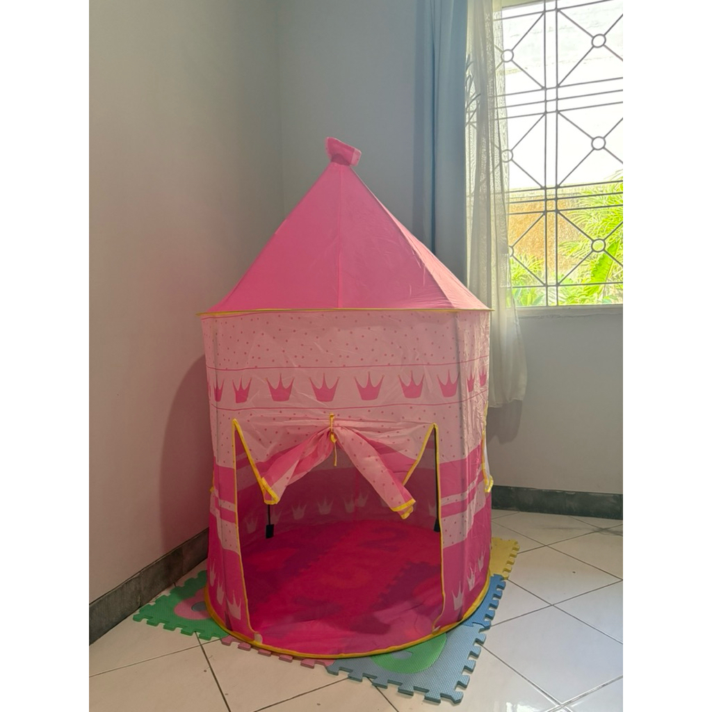 pink castle princess disney kastil merah muda mainan tenda putri
