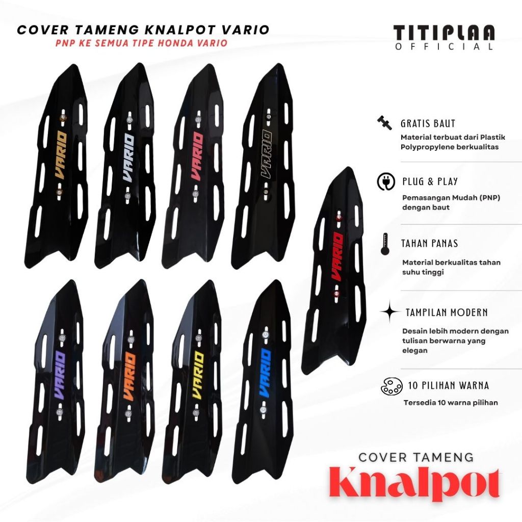 Cover Knalpot Vario Universal Tutup Knalpot Tanpa Baut Pelindung Knalpot Vario | Vario 110 | Vario 1