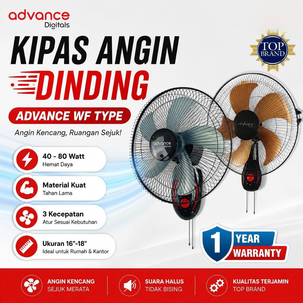 Advance Digitals - Kipas Angin Dinding Ukuran 16-18" Tipe WF | Kipas Angin Dinding Advance, Wall Fan