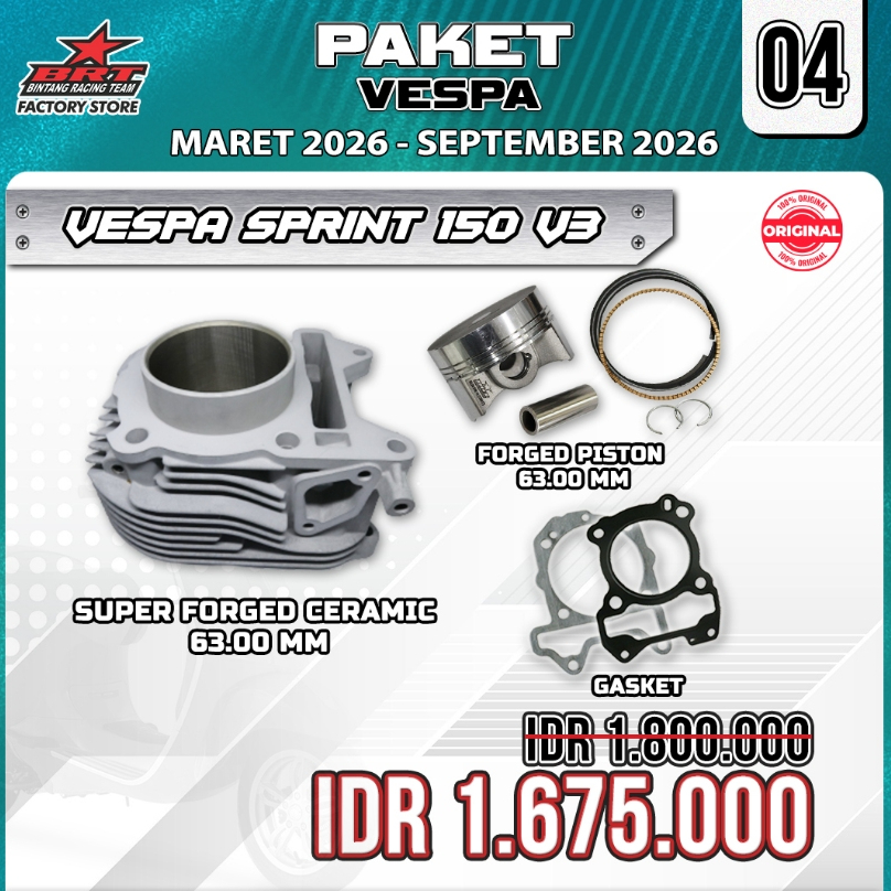 BLOK CERAMIC VESPA 63 MM SET PISTON
