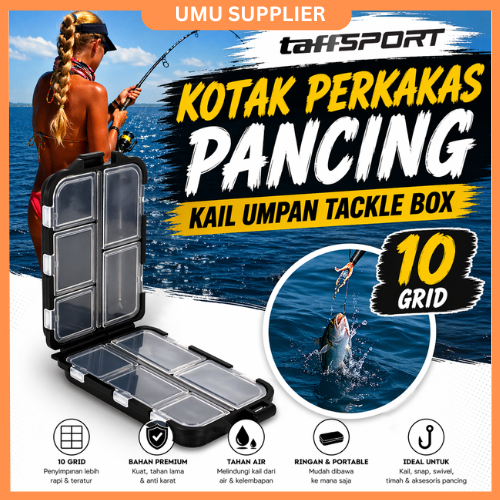 (UMU SUPPLIER) SANJI TAFFSPORT KOTAK KAIL PANCING FISHING HOOK MINI STORAGE 10 COMPARTEMENT