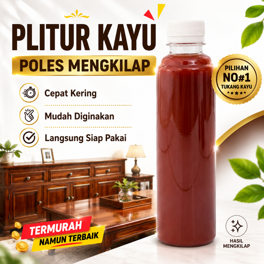 Plitur Premium Waterbased 250ml Politur Kayu Kualitas Premium