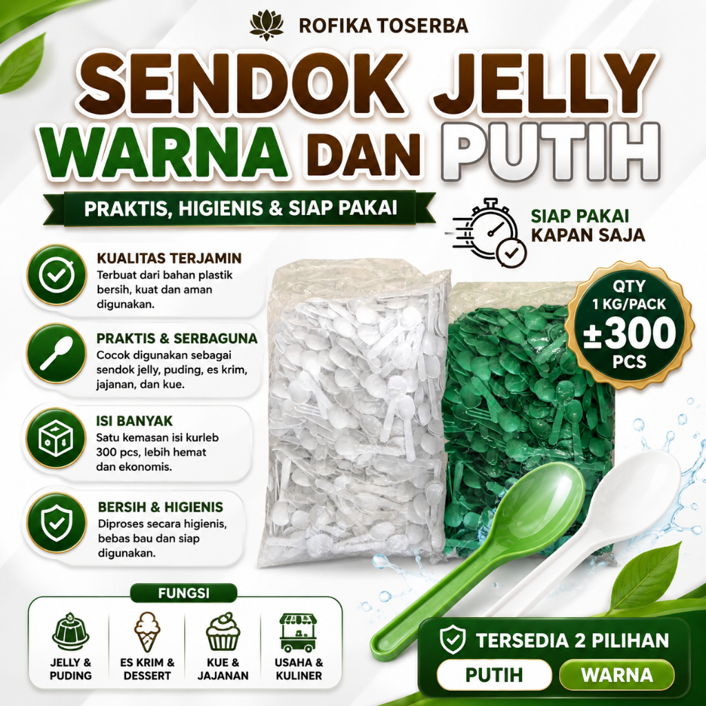 [1kg] Sendok Jelly Kecil | Sendok Agar-Agar Warna dan Putih