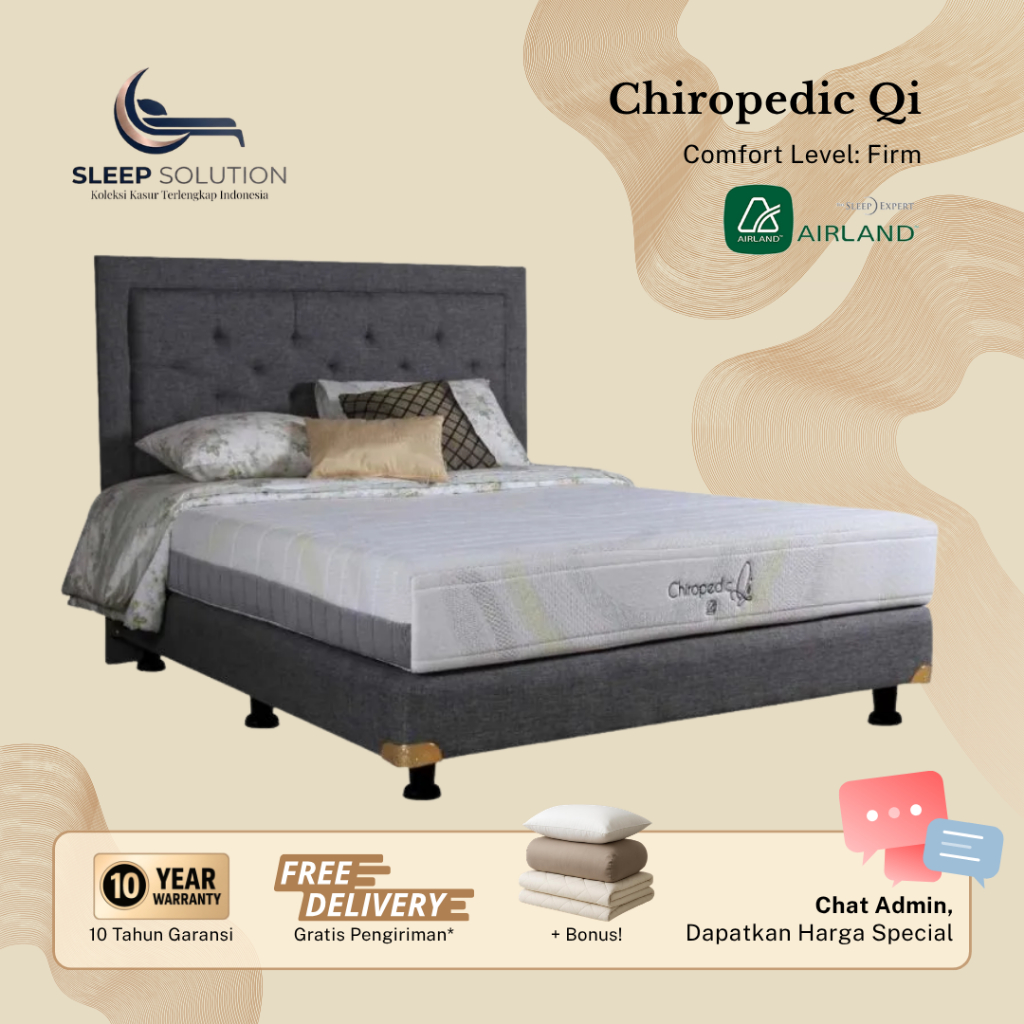 AIRLAND CHIROPEDIC QI I Kasur Spring Bed | Matras Premium | 100x200, 120x200, 160x200, 180x200, 200x