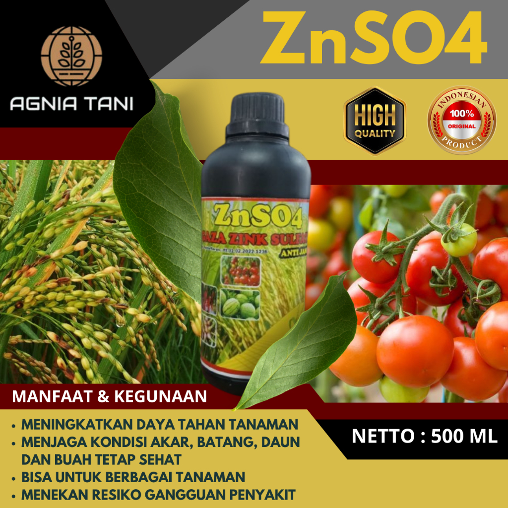 ZNSO4 GAZA 500 ml - Zinc Sulfate Cair Untuk Padi Jagung Cabai Tomat