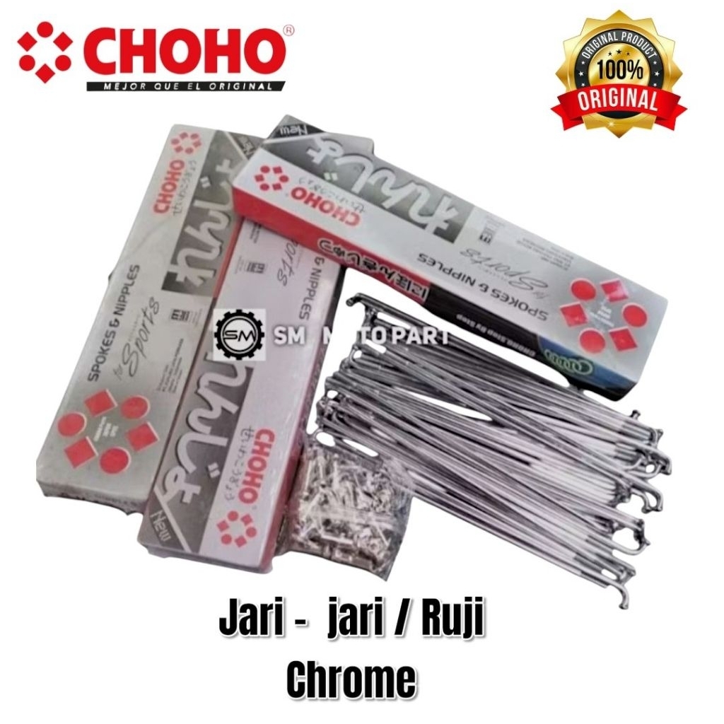 CHOHO - SPROKES NIPPLES JARI JARI RUJI MOTOR CHROME 9X120 / 9X130 / 9X154 / 9X159 / 9X164 / 9X184 / 