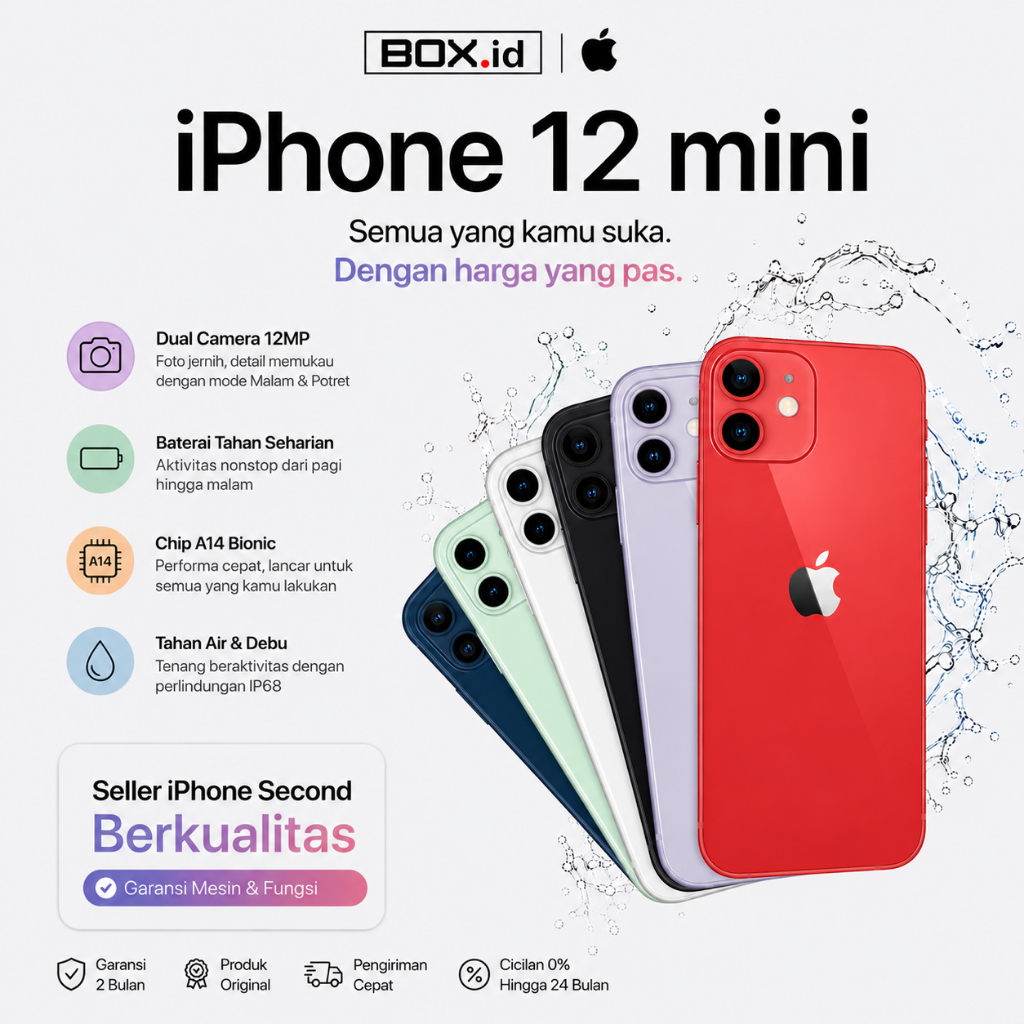 IPHONE 12 MINI  64GB 128GB 100% ORIGINAL Second/Bekas/Ex Inter LCD ORI/LIKE NEW/HOT PROMO/Free Ongki