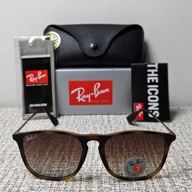 Kacamata Rayban Chris RB4187 865/T5 Tortoise Doff Lens Gredient Polarized Original