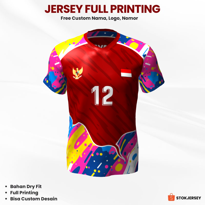 Kaos Jersey Voli Badminton Futsal Full Printing Bisa Custom 407