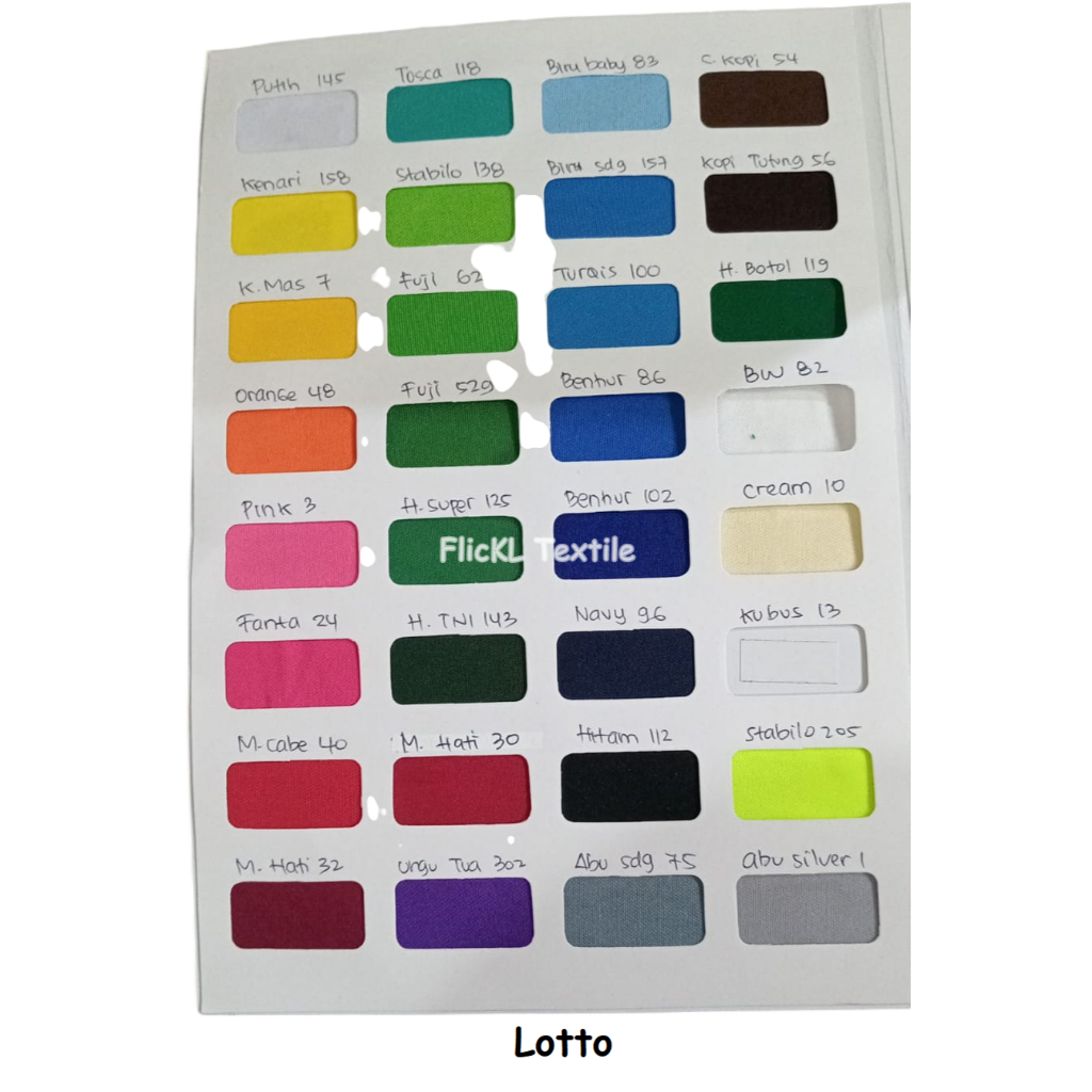 Kain Lotto Polyester Bahan Lotto PE Polos Kilo
