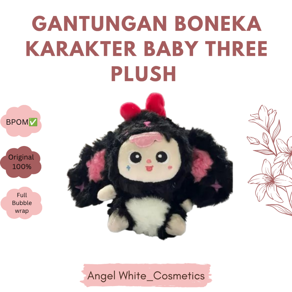 Gantungan Kunci GANCI BABY THREE B3 Angry Face Cute Lucu VIRAL Karakter Kelinci Mainan Rabbit Plush 