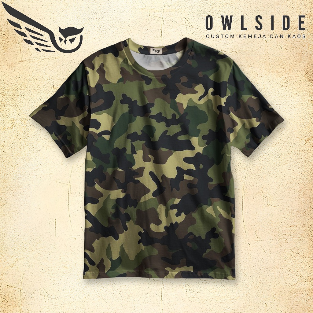 OWLSIDE Kaos Army Loreng Camo Premium | Kaos Distro Casual Outdoor
