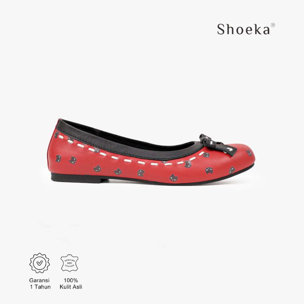 Sepatu Kulit Wanita - Alisha Red Miaw