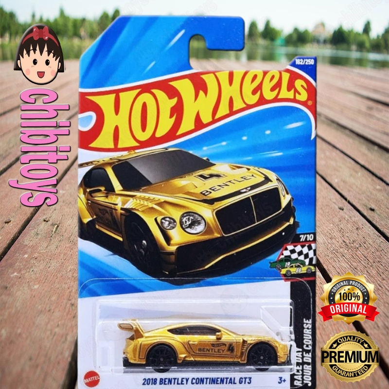 Hot Wheels 2018 Bentley Continental GT3 Emas Diecast Mobil Supercar