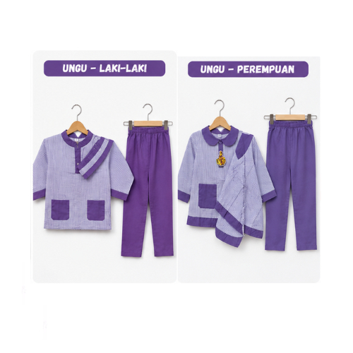 1 SET SERAGAM  MUSLIM ANAK TK/PAUD UNGU