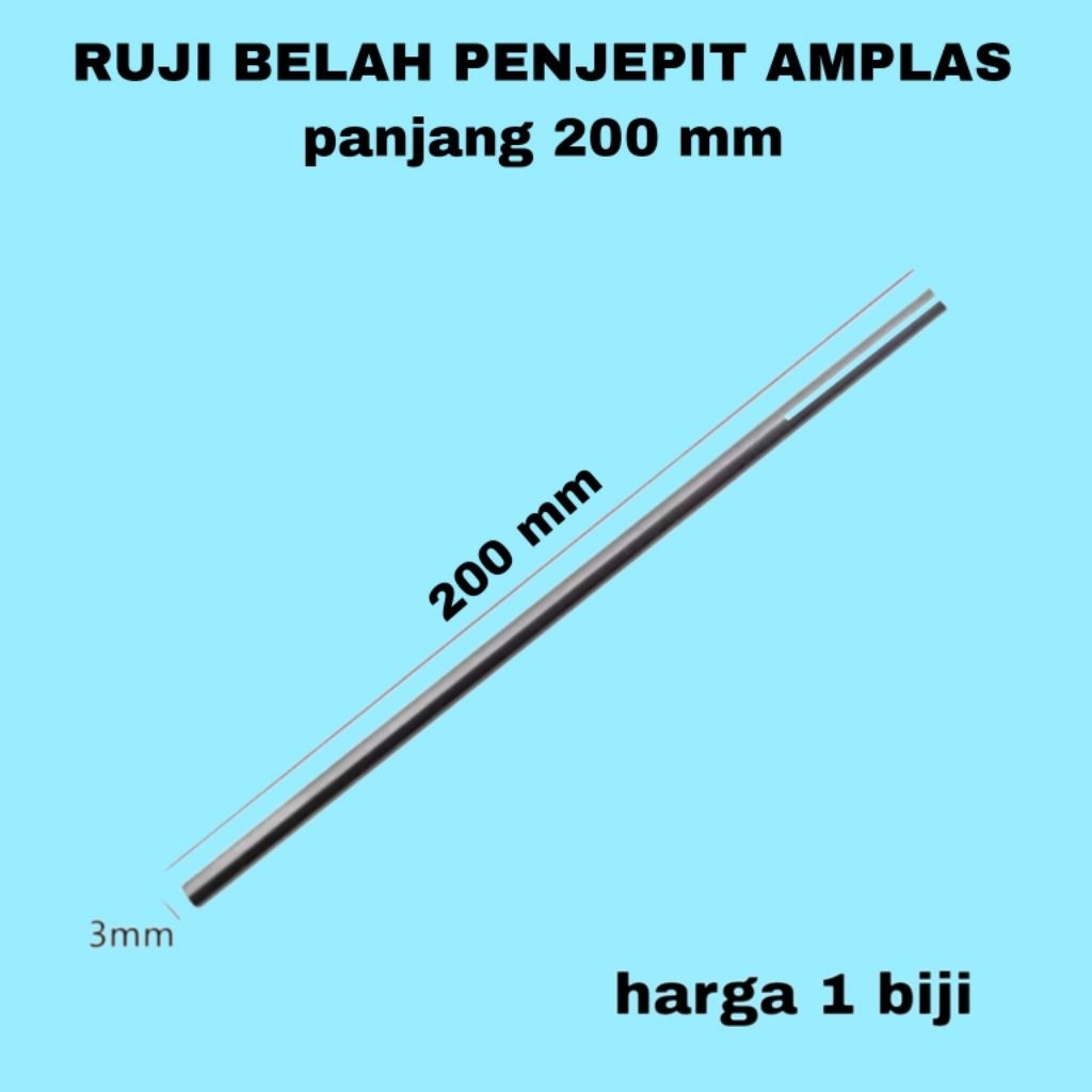 1 biji ruji belah penjepit amplas panjang 200 mm