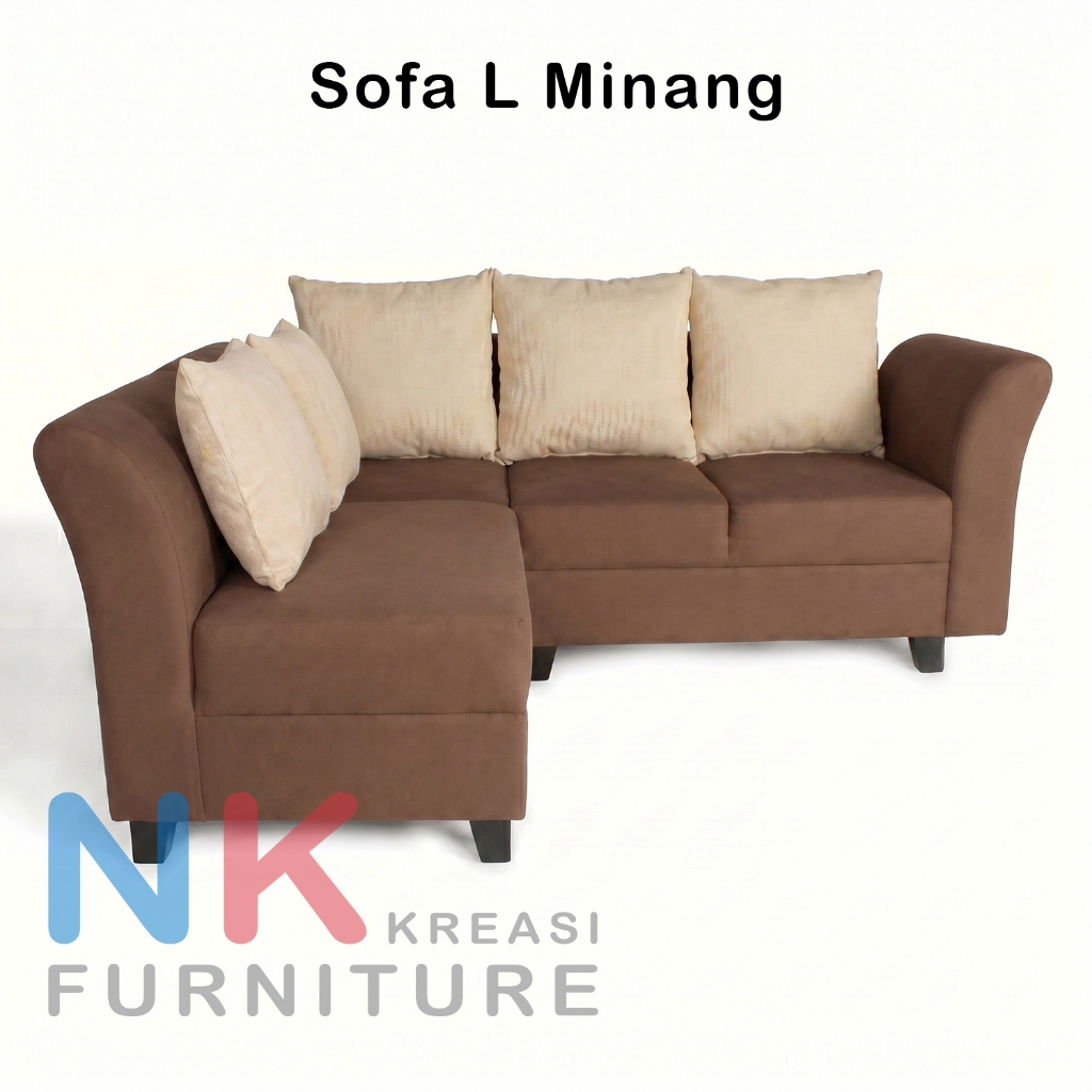 Sofa L minang Minimalis, Sofa Set L Shape, Sofa Ruang Tamu Minimalis, Sofa L Sudut Mewah