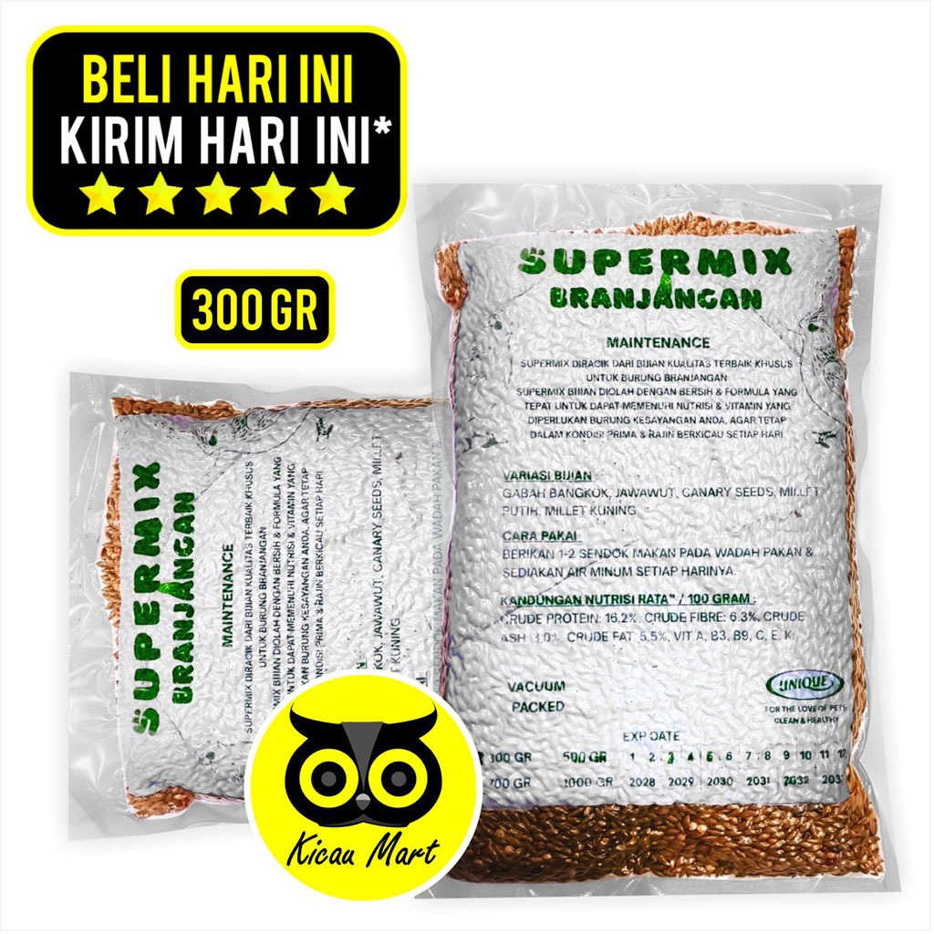 KICAU MART Pakan Harian Burung Branjangan Unique Platinum Reguler Pakan Biji Bijian Burung Branjanga