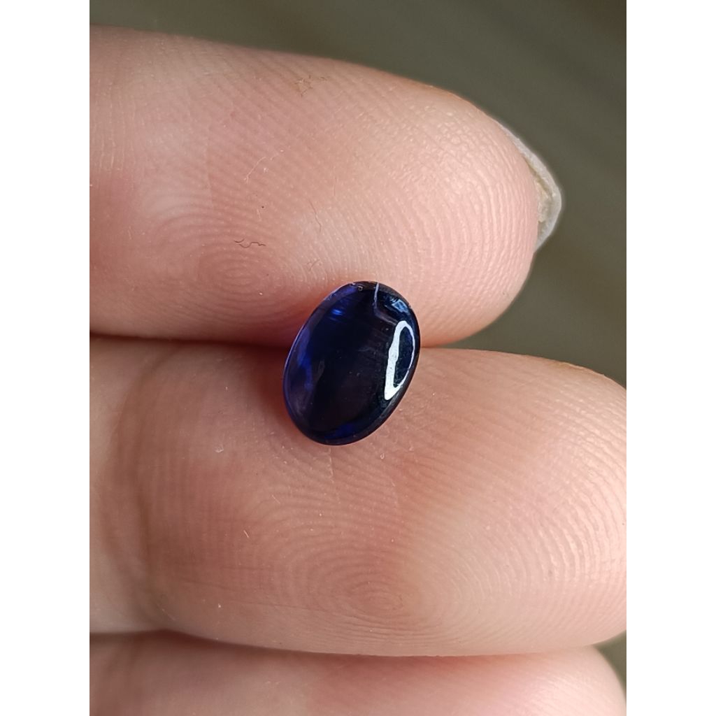 Natural Blue Sapphire Australia Kyanite Royal Blue 8 x 6 x 3 mm 1,35 CT oval cabochon kode 06