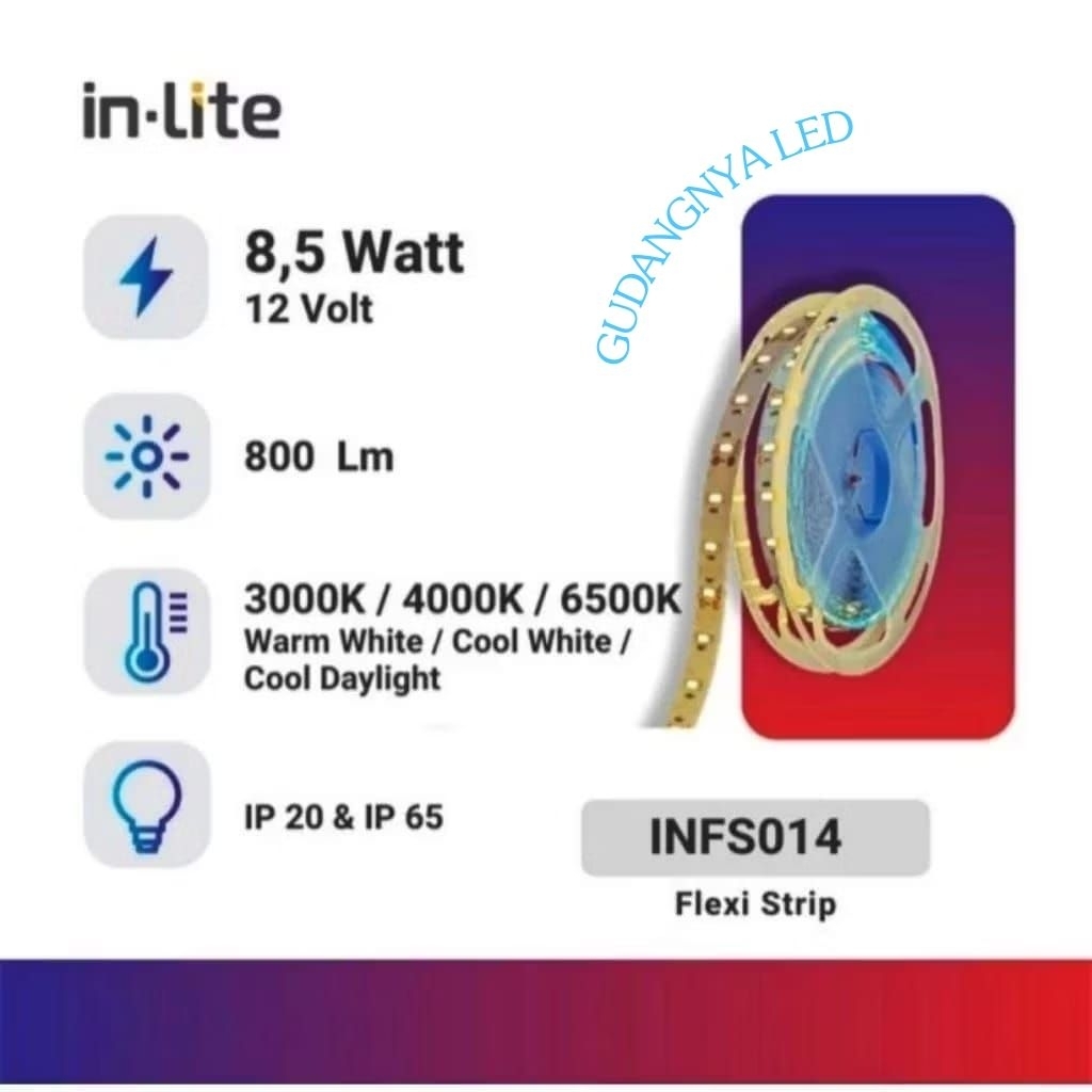 InLite Led Strip 12V INFS014 8,5w Ip20 & Ip65