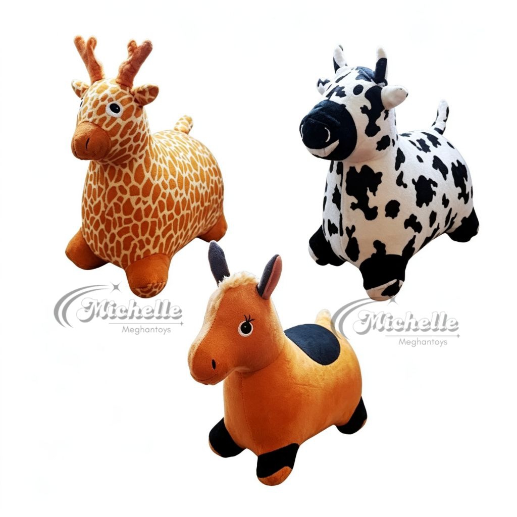 Mainan Anak Kuda Kudaan Karet Animal Jumping Baju Sarung Motif Animal