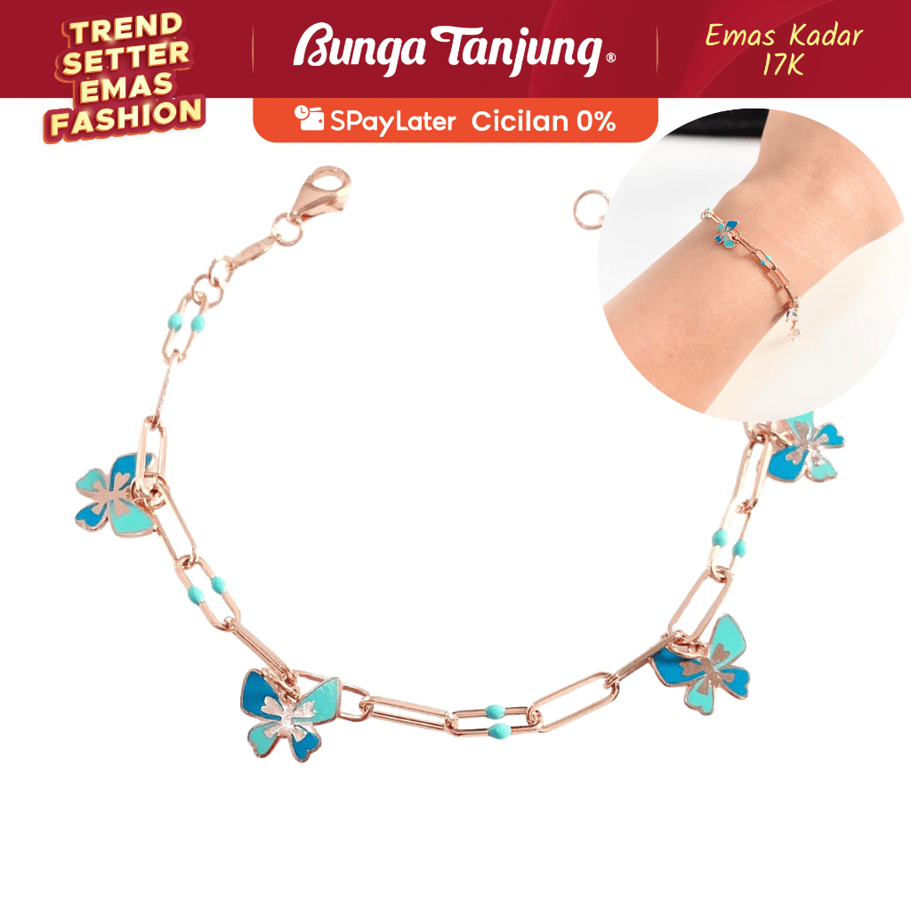 GELANG LUXURY KUPU - EMAS 17K - BUNGA TANJUNG GOLD