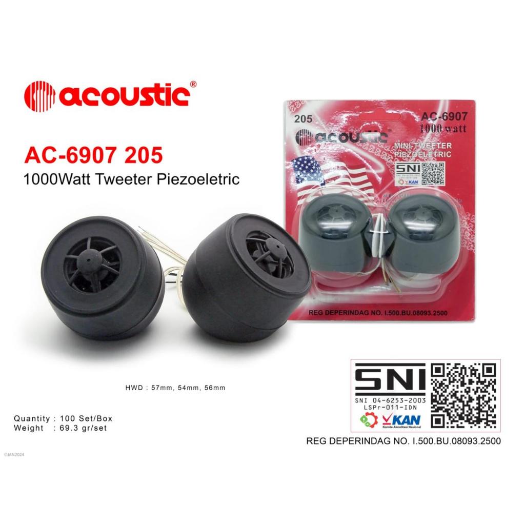 Tweeter Mobil Acoustic AC 205 1000 Watt Acoustic Twiter Mini