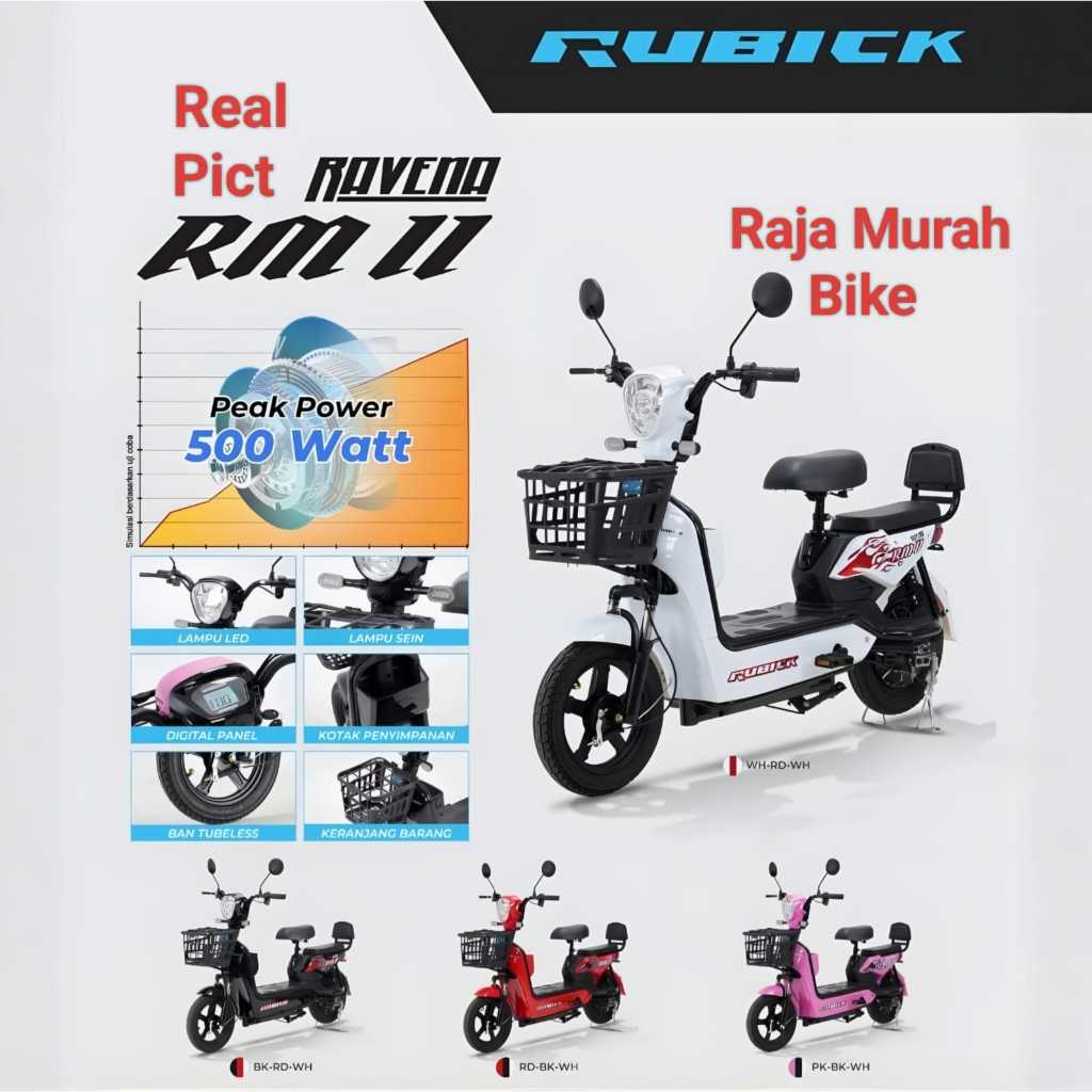 Sepeda Listrik Rubick Ravena RM 2 E bike Bergaransi Resmi Sepeda Listrik Rubick Ravena RM II