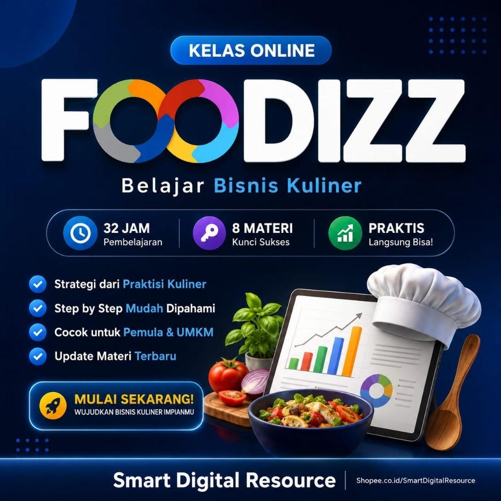 ECOURSE KURSUS FOODIZZ - BISNIS KULINER LEWAT GADGET - PELUANG BISNIS KULINER KEKINIAN - TOOL BISNIS