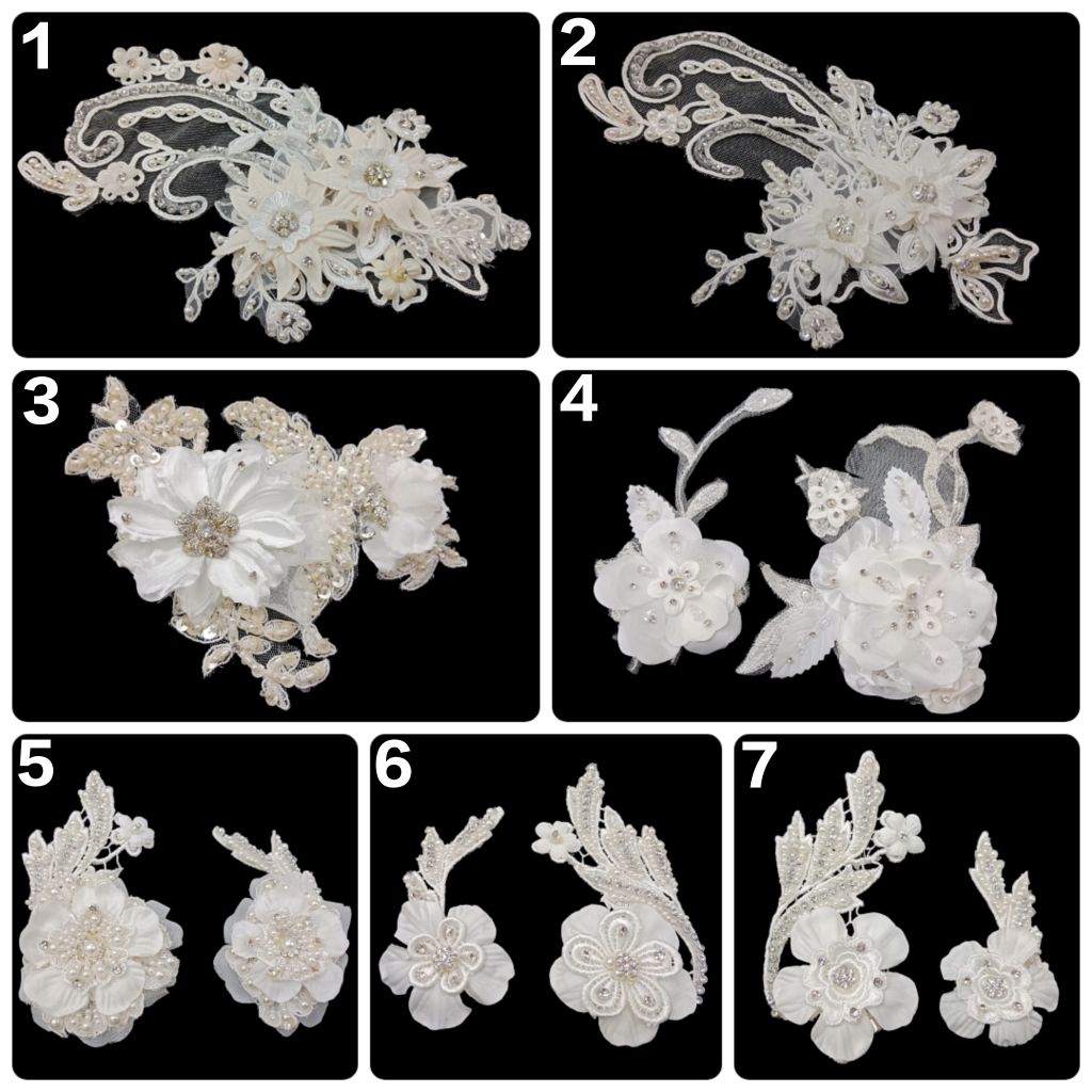 Hairpiece Lace / Bunga Korsase,Korsase Rambut ,Korsase Gaun, Aksesoris Rambut/Gaun