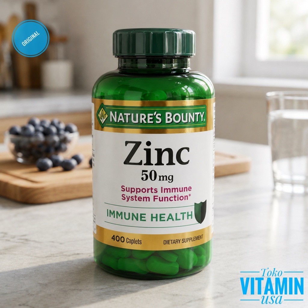 Nature's Bounty Zinc 50mg isi 400 Caplets Natures Bounty Zinc 50 mg