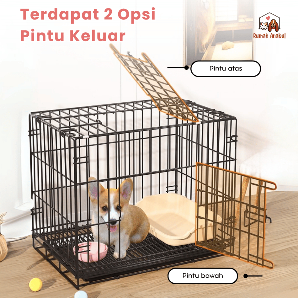 Kandang Besi Lipat Kucing Anjing Premium Anti Karat Kandang Besi Kucing Anjing Jumbo Hewan Kandang