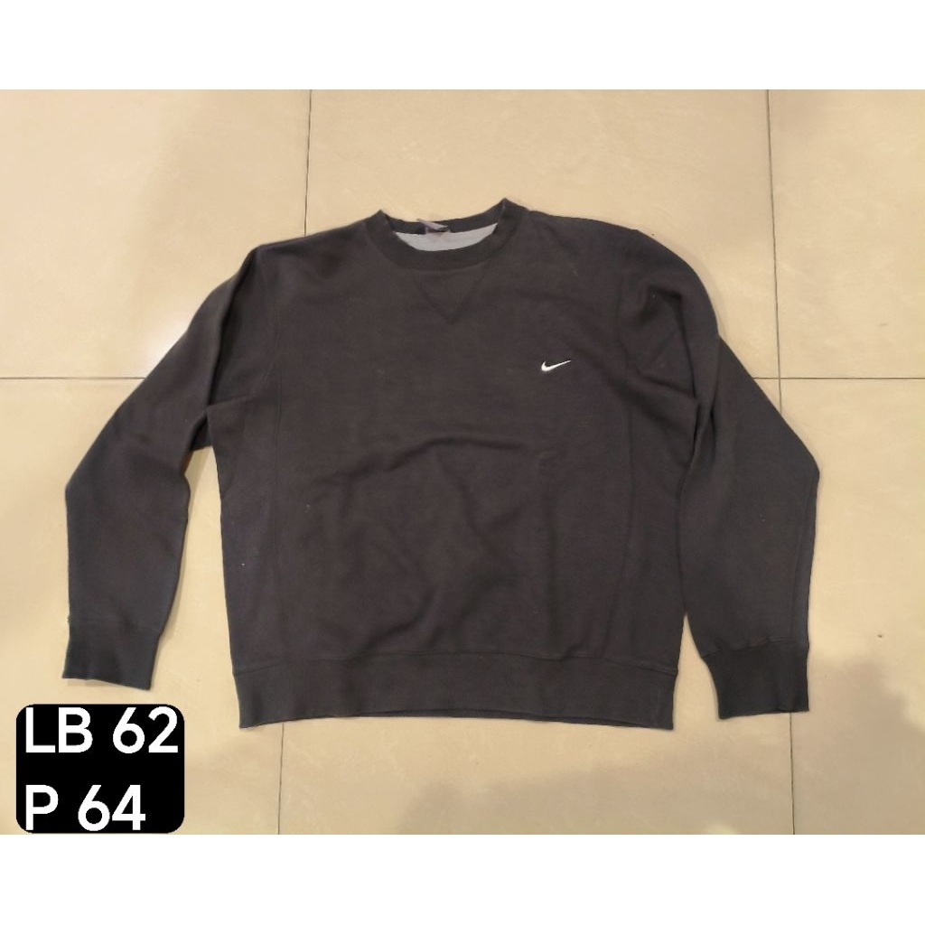 [Preloved] Nike Vintage Sweater/Crewneck Fleece Mini Swoosh V Stitch