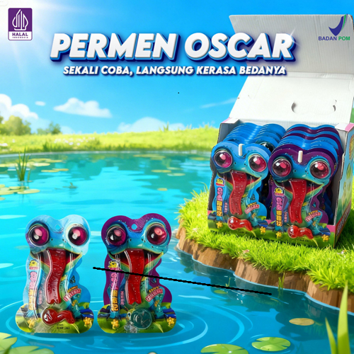 Permen Karakter Oscar Kenyal Bentuk Unik Rasa Buah Segar 2pcs / Permen Jelly Lembut