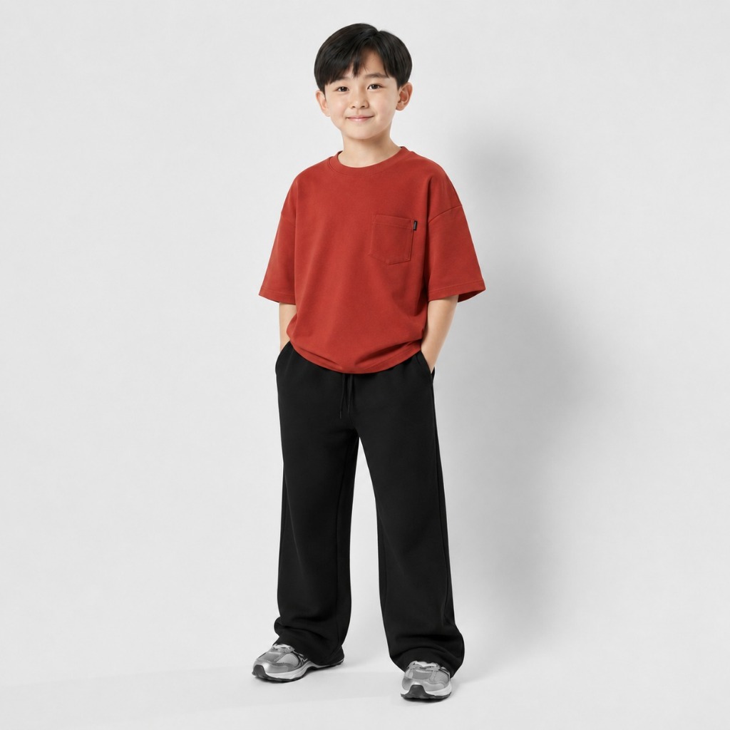 Kaos Anak Oversize Saku Pocket Polos 24's