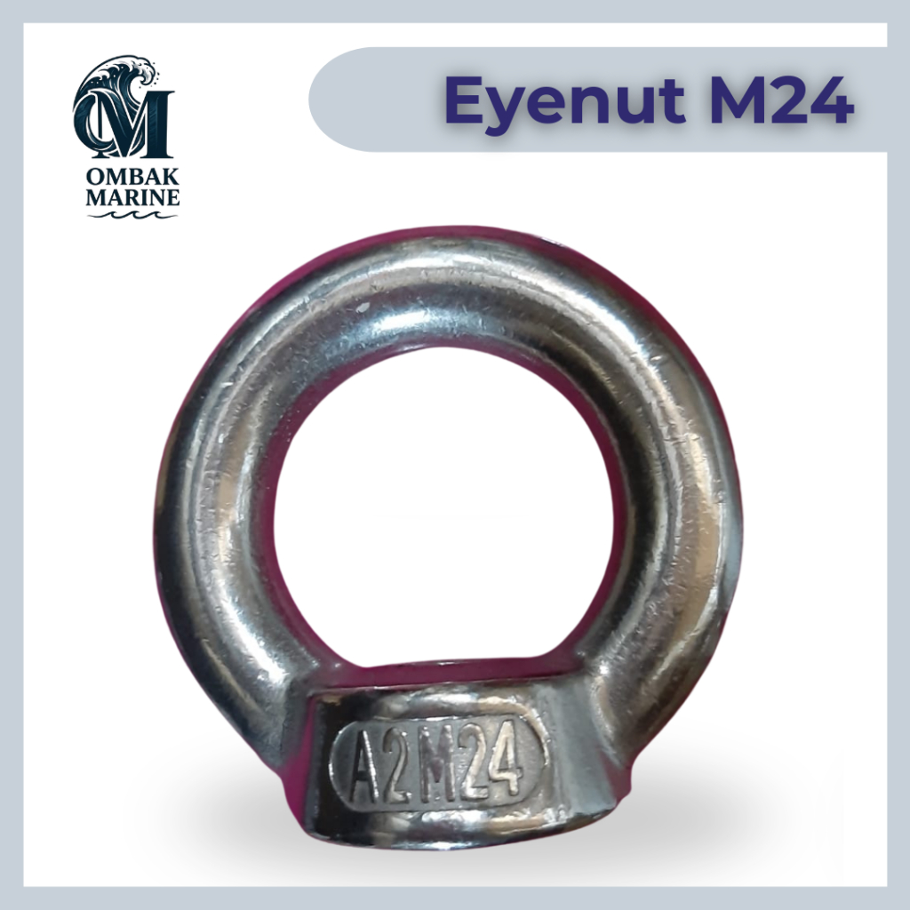 Eyenut stainless 304 24mm/ Eyenut SS M24 / Mata Baut Mur 24mm / Eye Bolt Nut