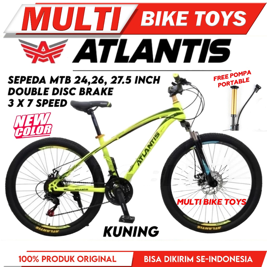 Sepeda Gunung MTB 24 26 dan 27,5 inch Atlantis 730 Diskbrake 21 speed