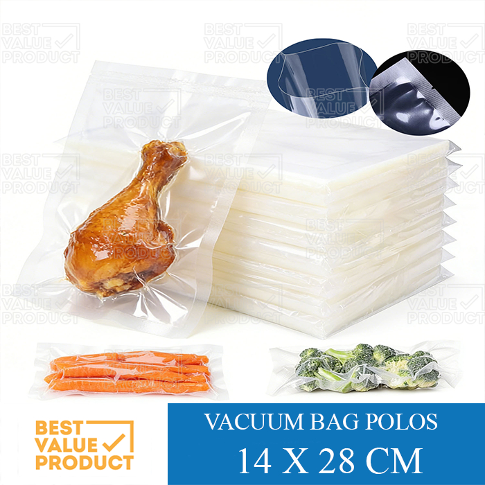 (PACK) Plastik Vacuum POLOS 14x28cm / Vacum / Vakum Makanan POLOS 14 x 28 cm
