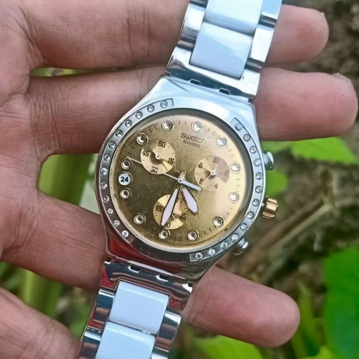 Jam Tangan Original Swatch Chronograph Irony Quartz
