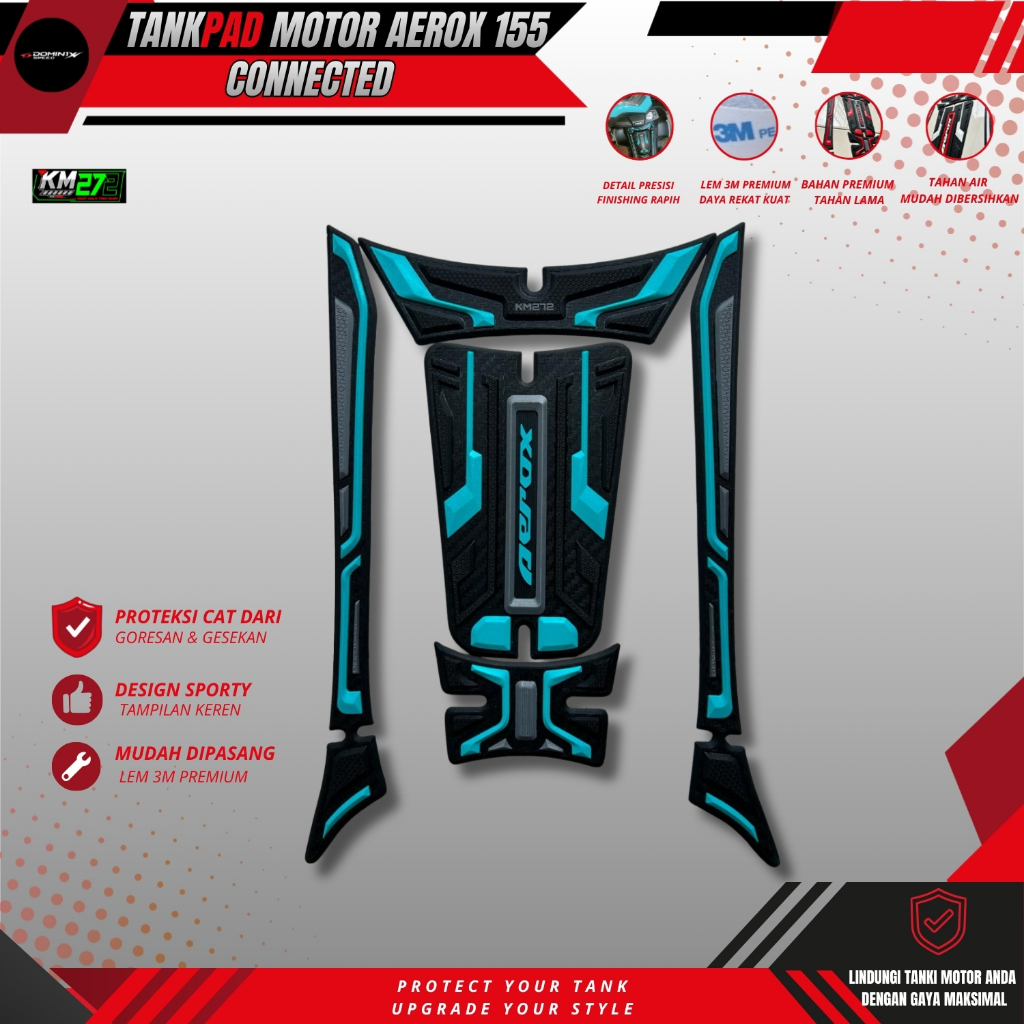 KM272 Tankpad Aerox 155 Connected Deckpad Aerox Pelindung Body Aerox