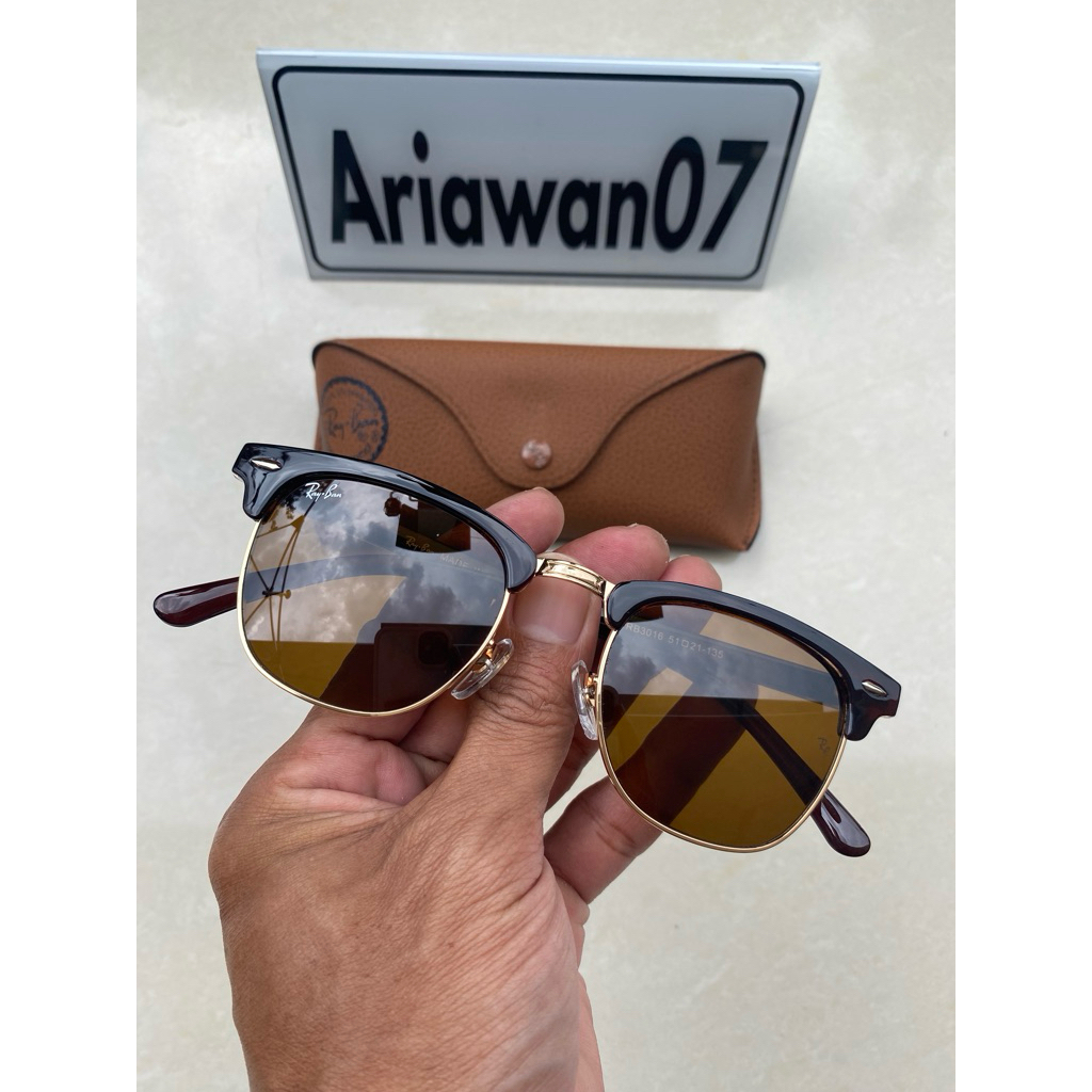 kacamata ray-ban club master sz 51 kaca coklat