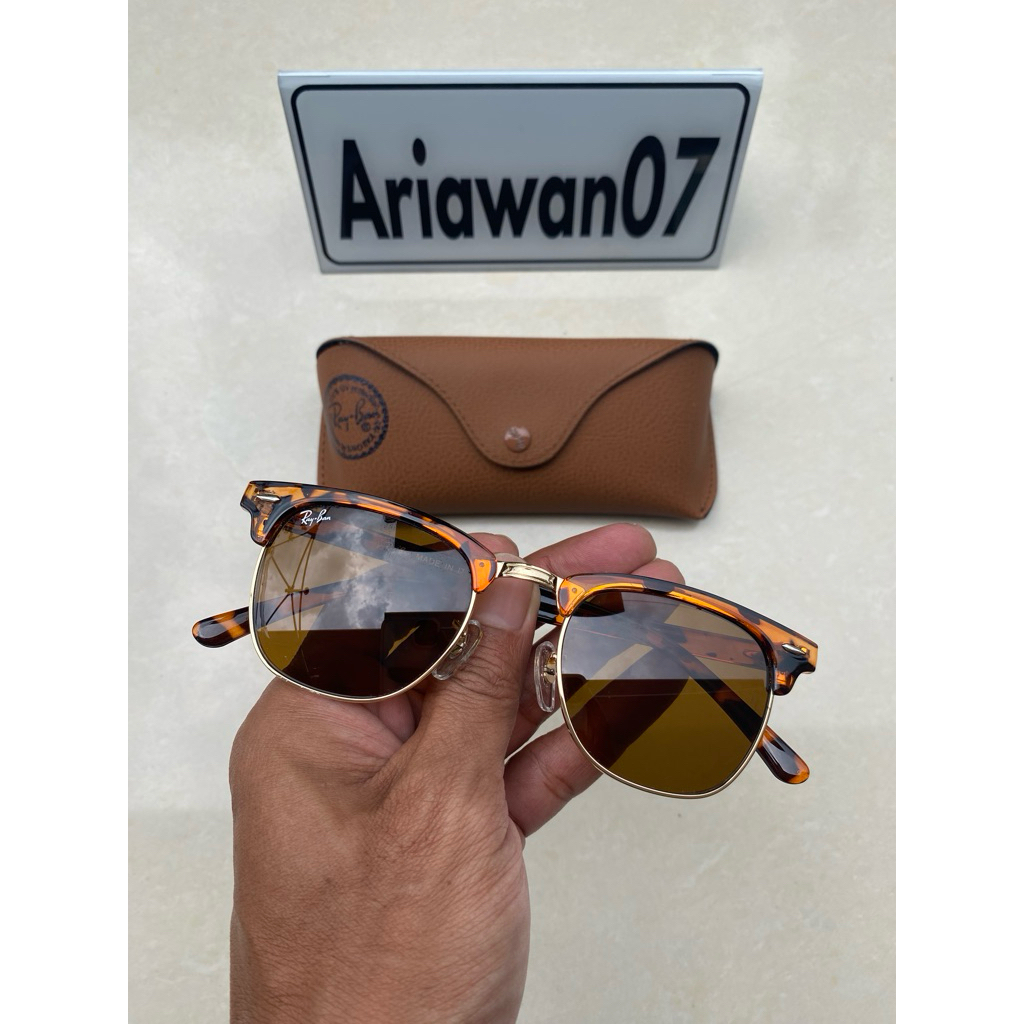 kacamata ray-ban club master tortoise kaca coklat sz 51