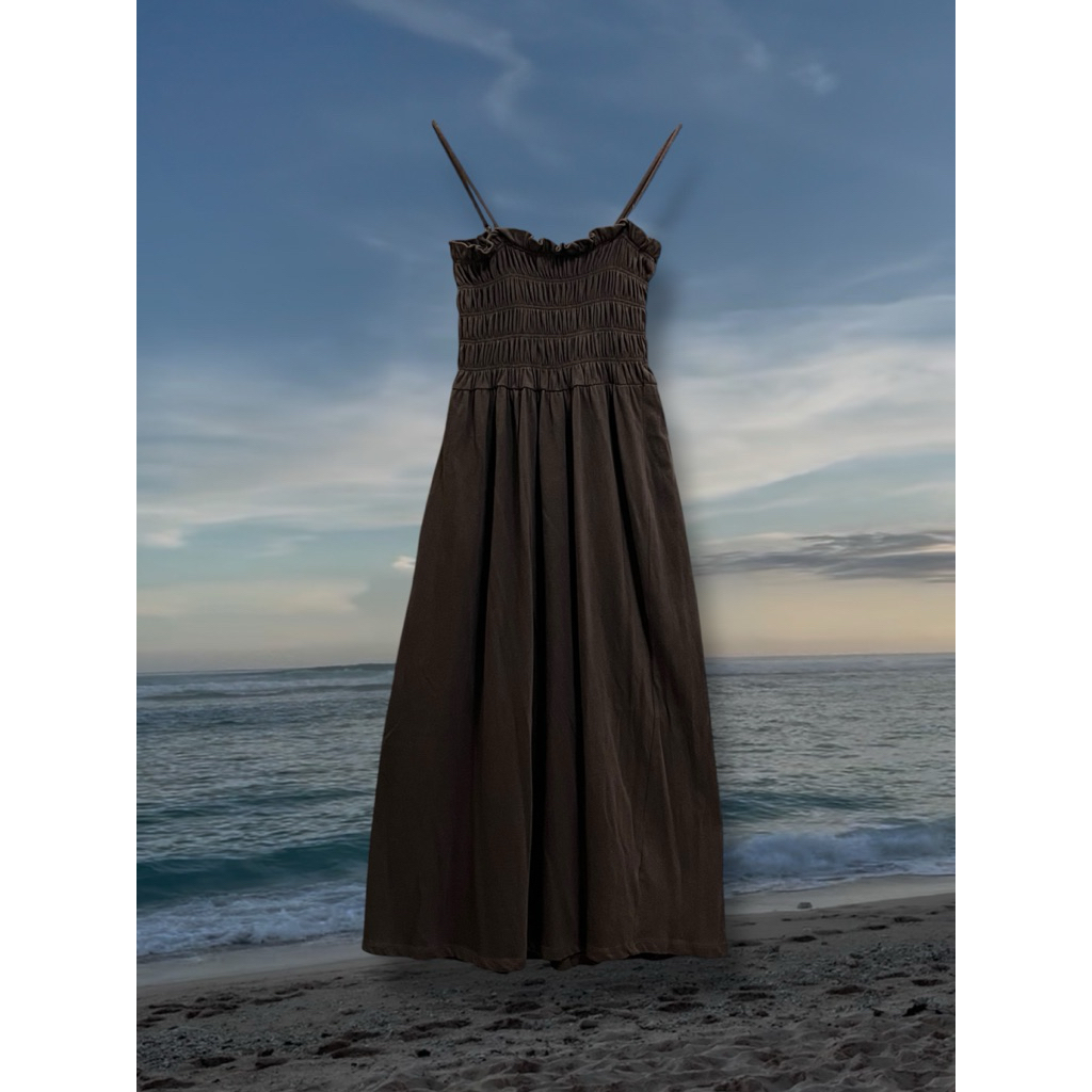 [PRELOVED] HM Beach Dress Maxi Long Brown Size XS Fit M