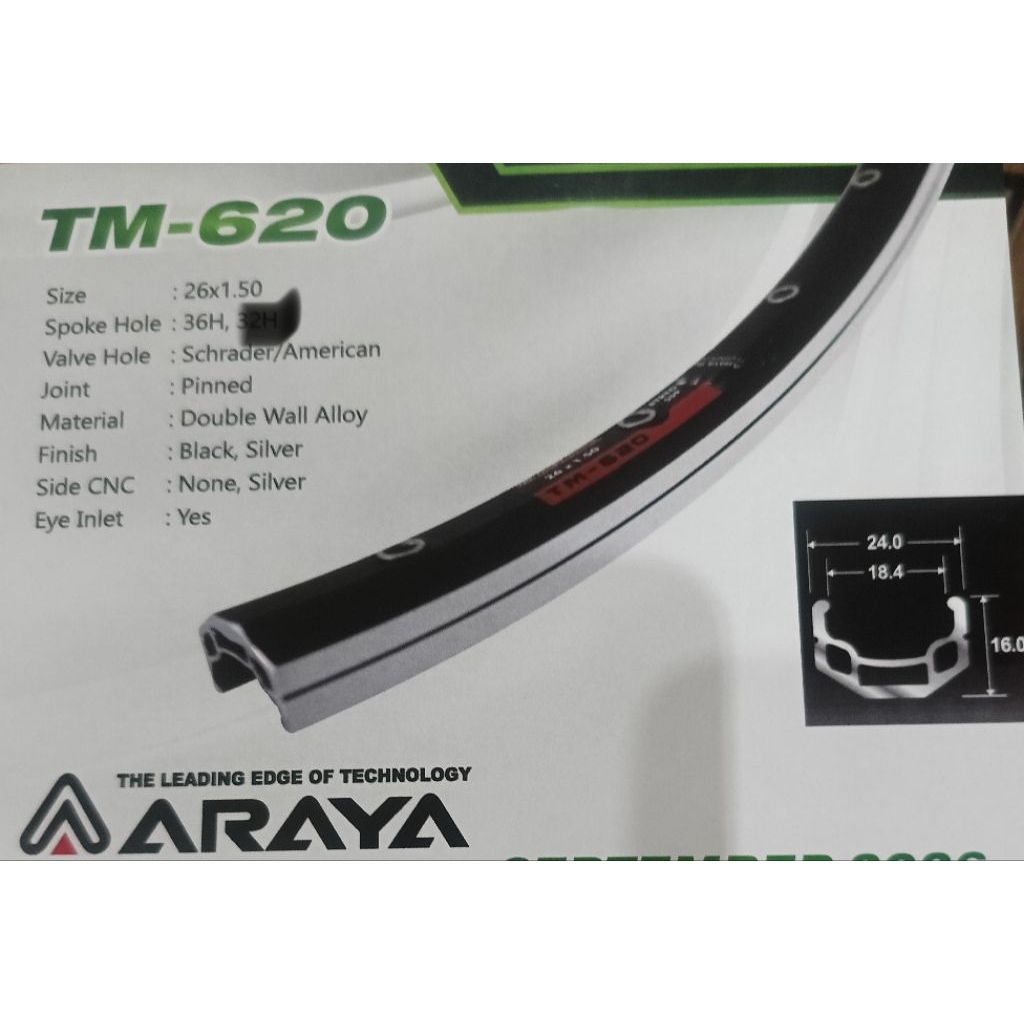 1 BIJI VELG ARAYA MTB 26 TM 620 LUBANG 36