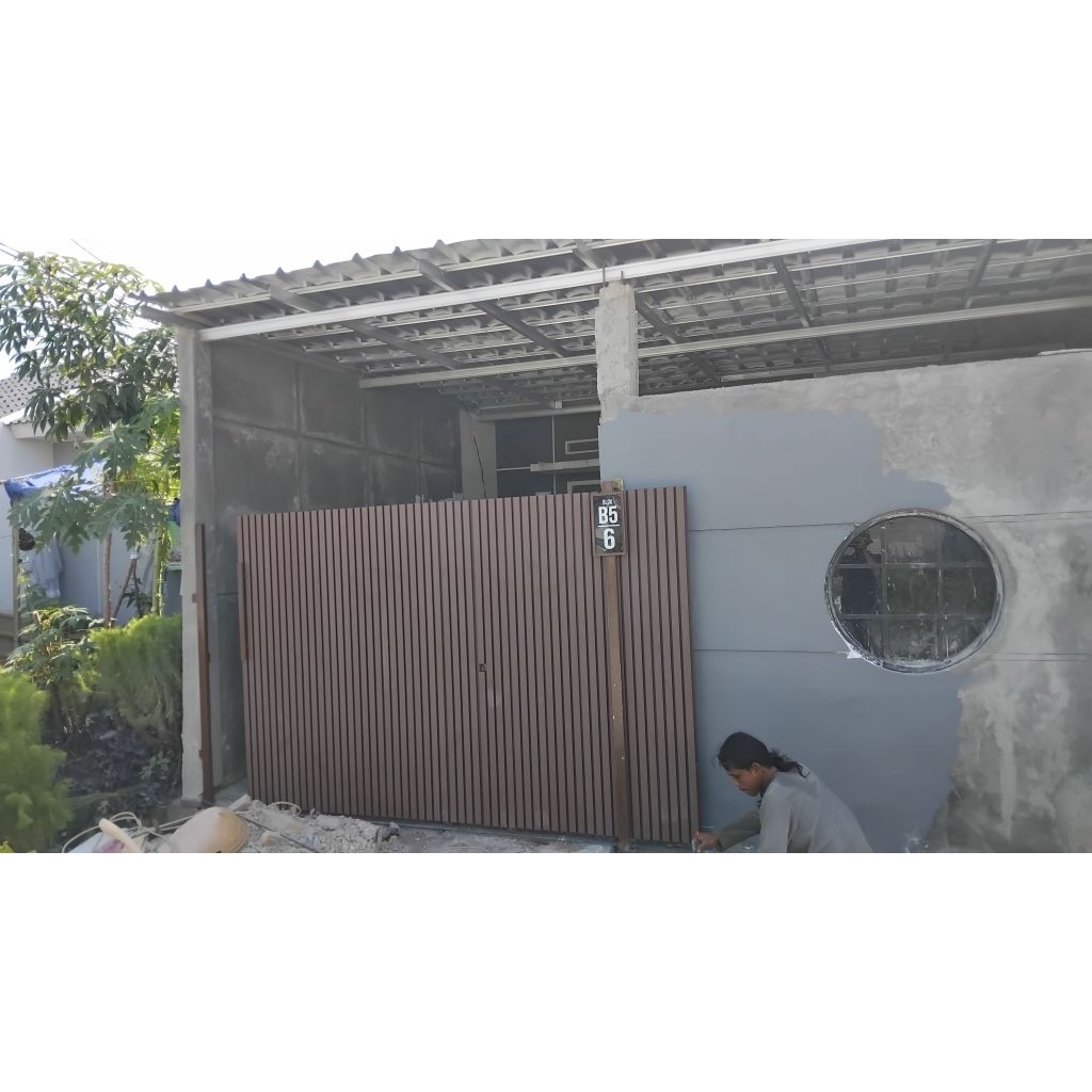 Pintu pagar wpc outdor double sleding