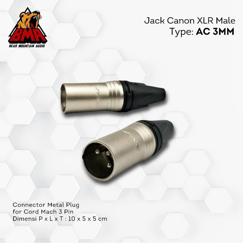 JACK CANON XLR MALE BMA/ JACK CANON COWO BMA AC3MM
