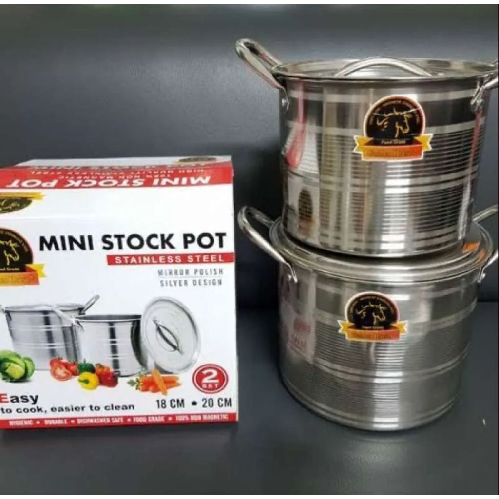 Stok Pot Mini Stainless Golden horse/ Panci Tinggi Stainless Mini 18 cm dan 20 cm Golden horse